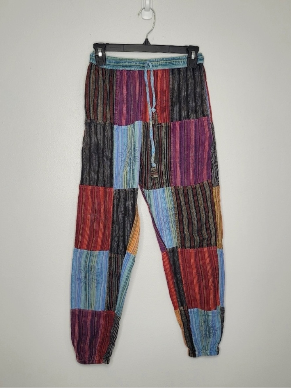 Hippie patchwork grunge pull on artsy granola girl joggers